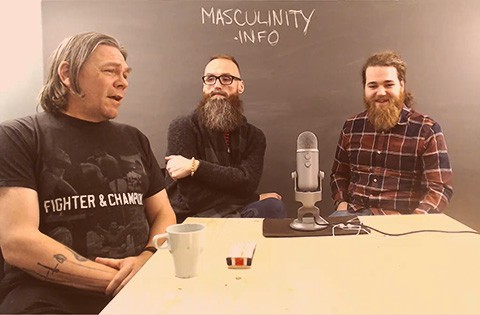 three men recording a podcast in Ottawa