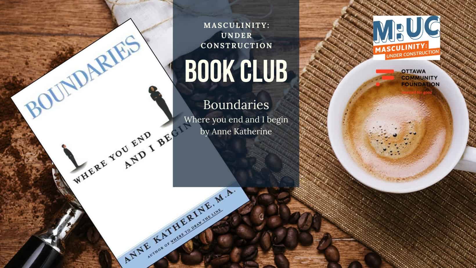 Picture of the book "boundaries" on a background of coffee grinds and a cup of espresso